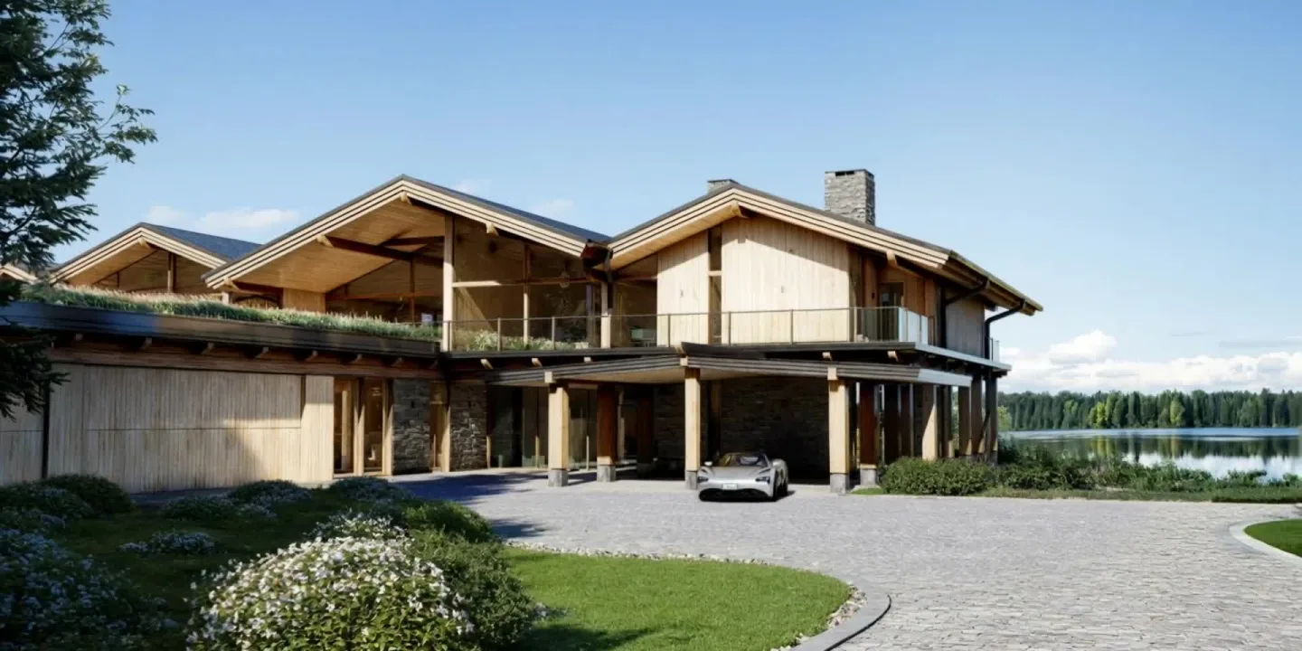Традиционное шале с панорамным остеклением