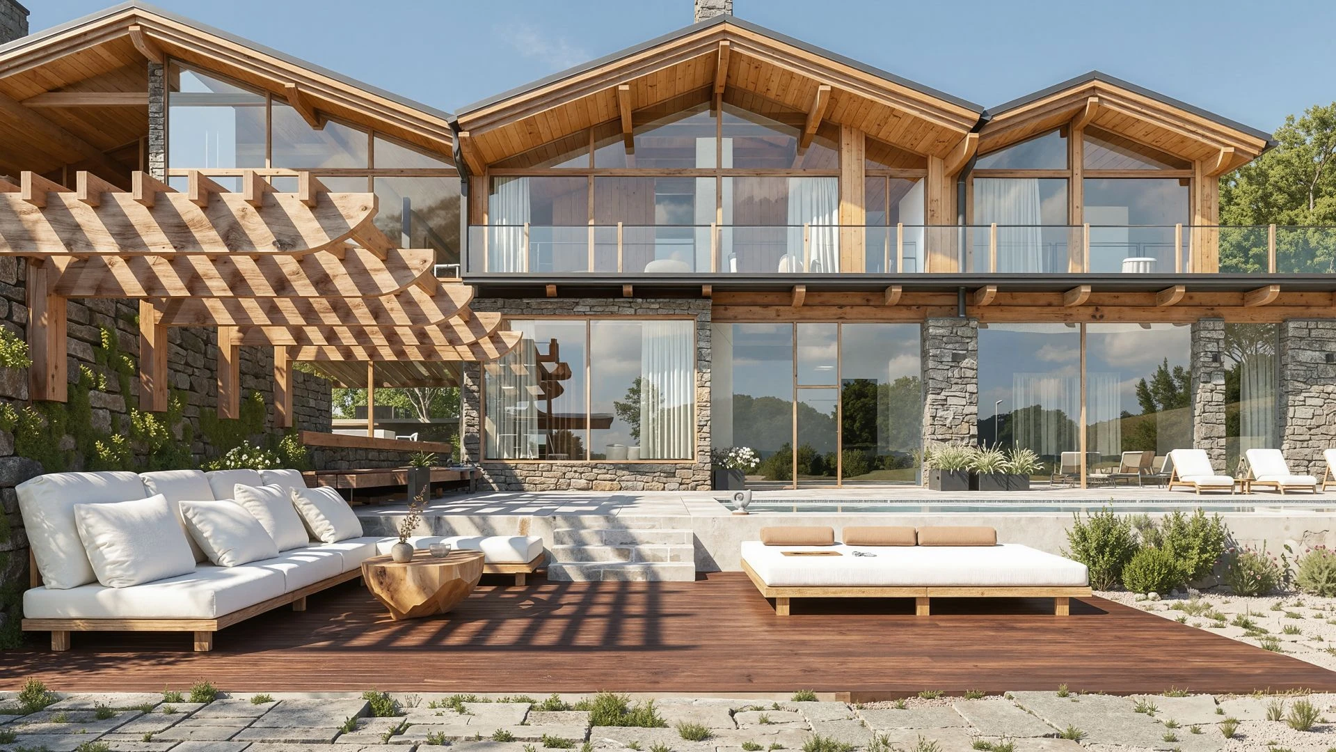 Традиционное шале с панорамным остеклением — фото №11, проект от компании «Капитально»