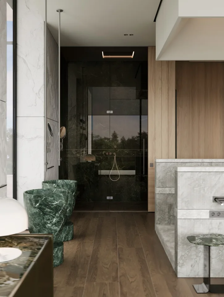 Villa Aura: интерьеры мастер-блока и SPA-зоны — фото №3, проект от компании «Капитально»