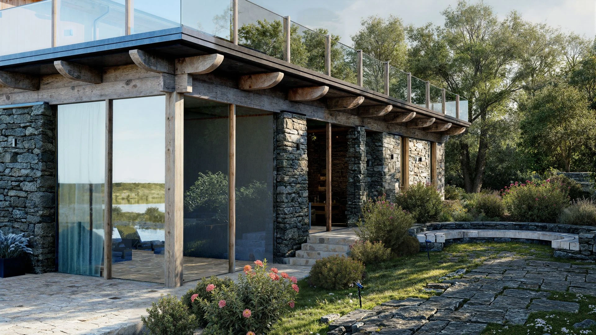 Традиционное шале с панорамным остеклением — фото №9, проект от компании «Капитально»